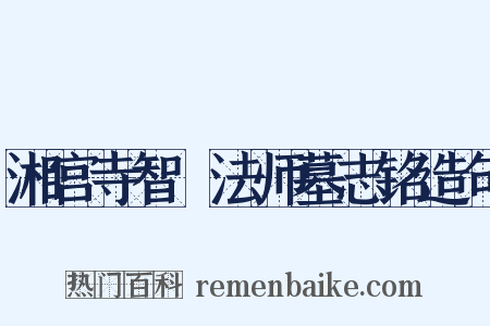 湘宫寺智蒨法师墓志铭造句是什么意思的图片